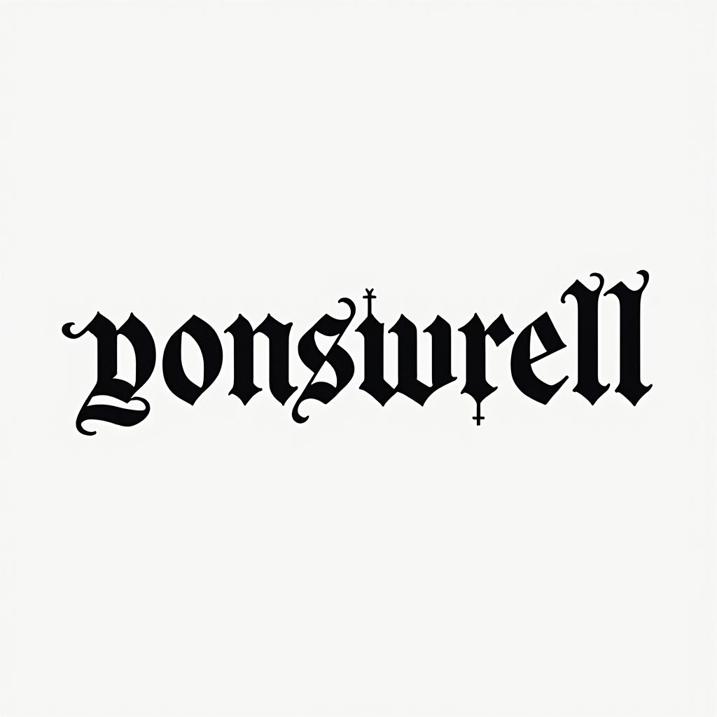 Salmaminimalist text-based tattoo, Monospace font ultra-realistic, perfectly placed, high-quality font design, photo-realistic shading, 8k, high quality, finely detailed typograph - Variation 2