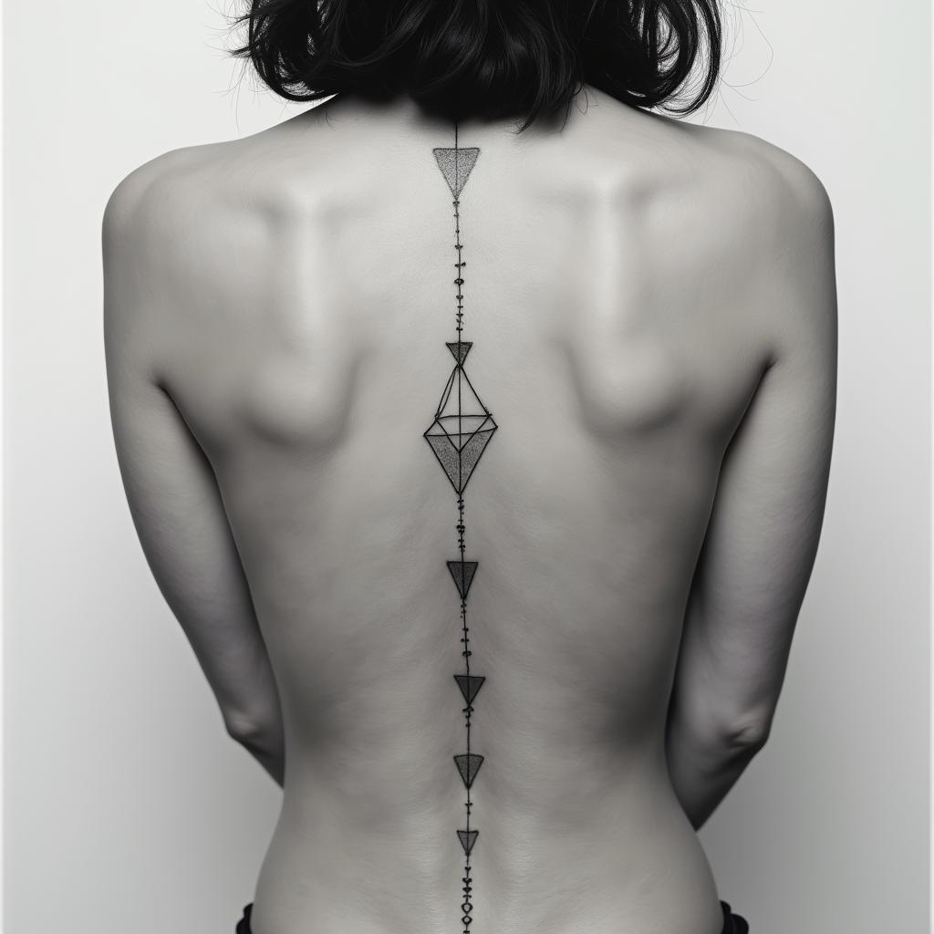 Baby loss memorialin minimalist style tattoo, featuring simple shapes and fine lines, with minimal shading and details, tiny triangles, creating a sense of balance and harmony - Variation 8