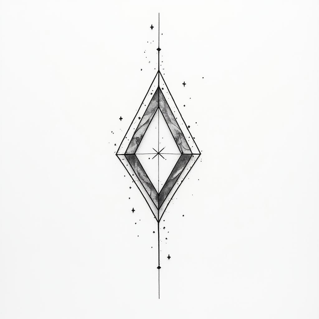 My dad past away I want something small that can remind me him . He was born in July and past away in December 2020 . He use to live Xmas seasonin minimalist style tattoo, featuring simple shapes and fine lines, with minimal shading and details, tiny triangles, creating a sense of balance and harmony - Variation 4