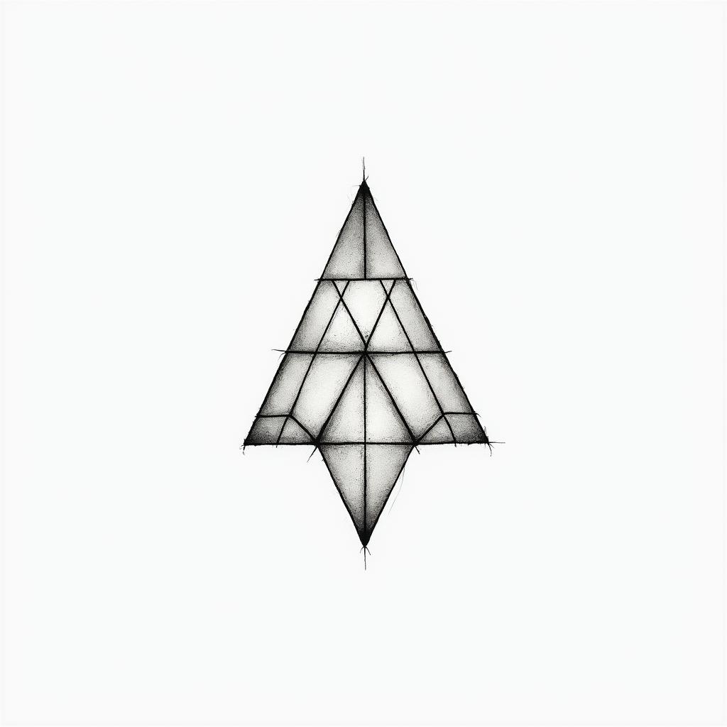 My dad past away I want something small that can remind me him . He was born in July and past away in December 2020 . He use to live Xmas seasonin minimalist style tattoo, featuring simple shapes and fine lines, with minimal shading and details, tiny triangles, creating a sense of balance and harmony - Variation 2