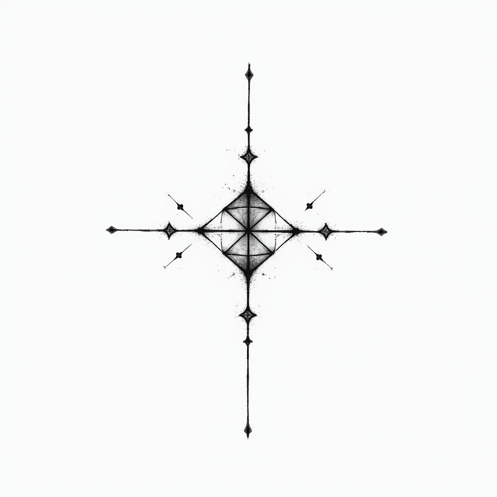 My dad past away I want something small that can remind me him . He was born in July and past away in December 2020 . He use to live Xmas seasonin minimalist style tattoo, featuring simple shapes and fine lines, with minimal shading and details, tiny triangles, creating a sense of balance and harmony - Variation 3