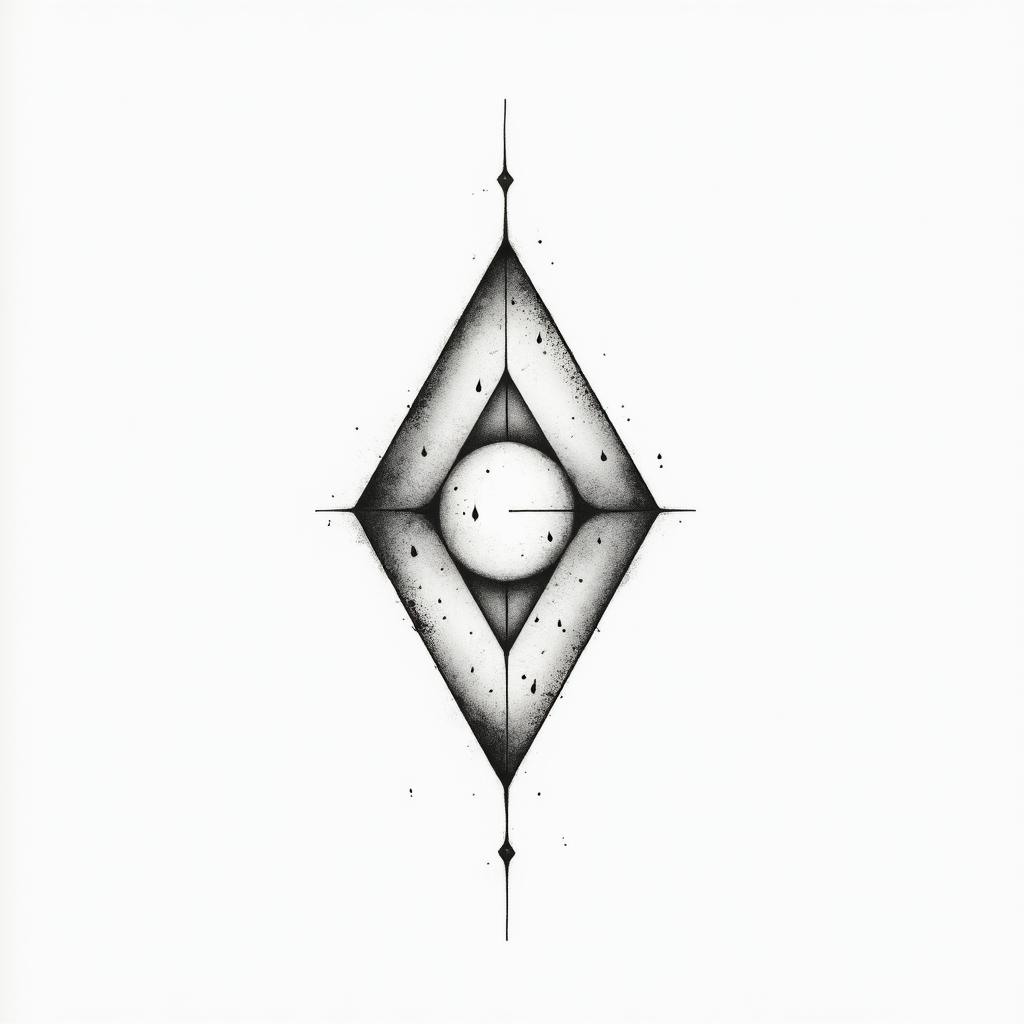 Keondre ? Leo, 21in minimalist style tattoo, featuring simple shapes and fine lines, with minimal shading and details, tiny triangles, creating a sense of balance and harmony - Variation 2