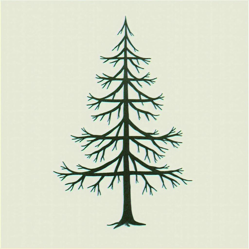 Xmas tree for dad that passed awayin minimalist style tattoo, featuring simple shapes and fine lines, with minimal shading and details, tiny triangles, creating a sense of balance and harmony - Variation 4