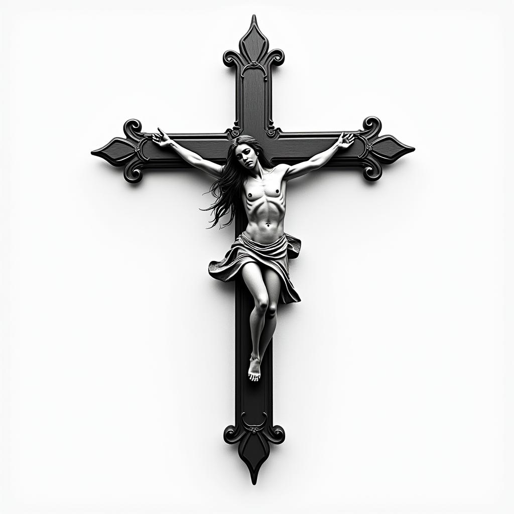 Christan, cross, goodhigly detailed tattoo - Variation 2