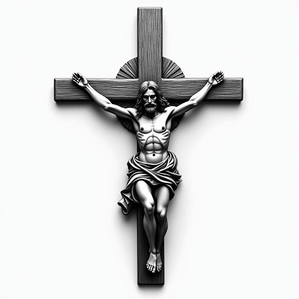 Christan, cross, god, detailedhigly detailed tattoo - Variation 3