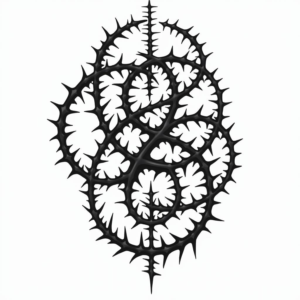 Barbed wirein tribal tattoo style, featuring bold and black geometric shapes, curved lines, intertwine and flow seamlessly, creating a powerful and symbolic design, polynesian and maori styles - Variation 4