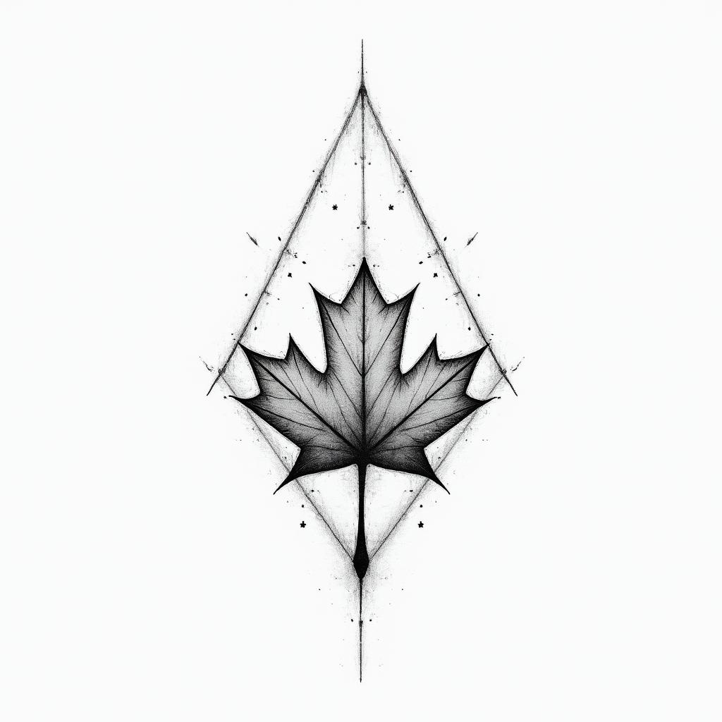 Marcus, Nathan, hockey, school Canadain minimalist style tattoo, featuring simple shapes and fine lines, with minimal shading and details, tiny triangles, creating a sense of balance and harmony - Variation 4