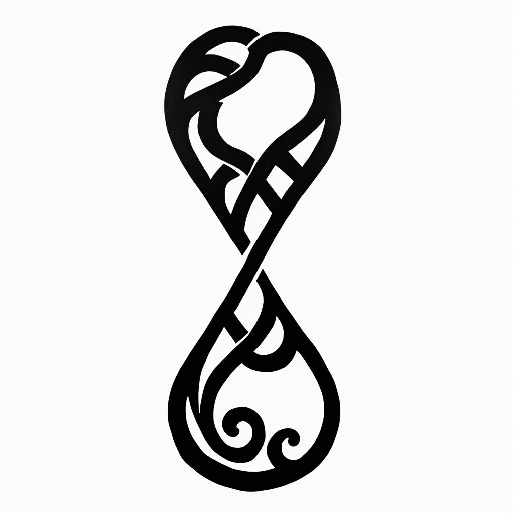 Hourglass, endin tribal tattoo style, featuring bold and black geometric shapes, curved lines, intertwine and flow seamlessly, creating a powerful and symbolic design, polynesian and maori styles - Variation 1