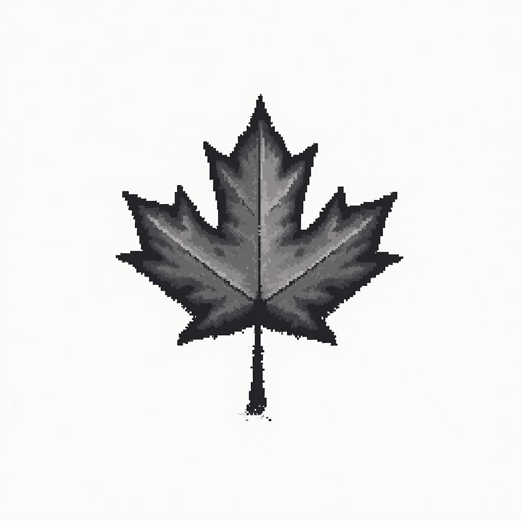 Canadain 8-bit tattoo style, minimalistic pixel style tattoo, pixel art with simplified shapes and retro gaming visuals, inspired by 8-bit pixel based detailing