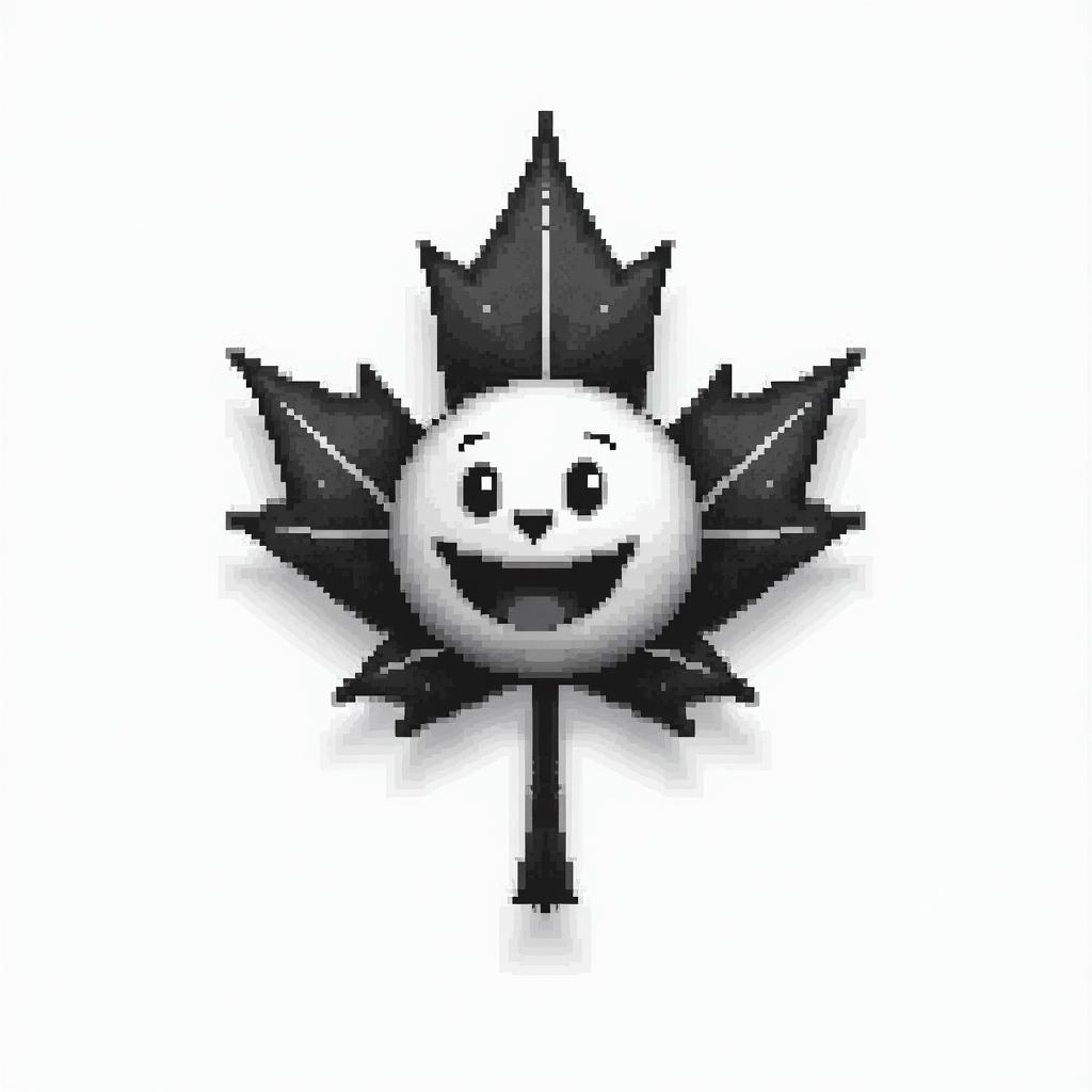 Canadain 8-bit tattoo style, minimalistic pixel style tattoo, pixel art with simplified shapes and retro gaming visuals, inspired by 8-bit pixel based detailing - Variation 2