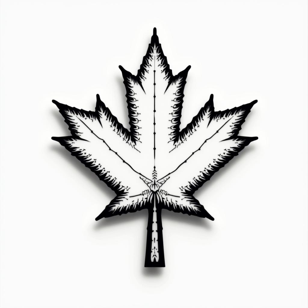 Canadain 8-bit tattoo style, minimalistic pixel style tattoo, pixel art with simplified shapes and retro gaming visuals, inspired by 8-bit pixel based detailing - Variation 4