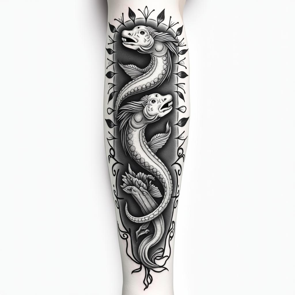 I want a full sleeve tattoo with 3 zodiac sign, Libra, Pisces  and Gemini.in realism tattoo style, featuring a highly detailed, lifelike, capturing every detail, photorealistic, ultra realistic, intricate shading, smooth and sharp,   - Variation 3