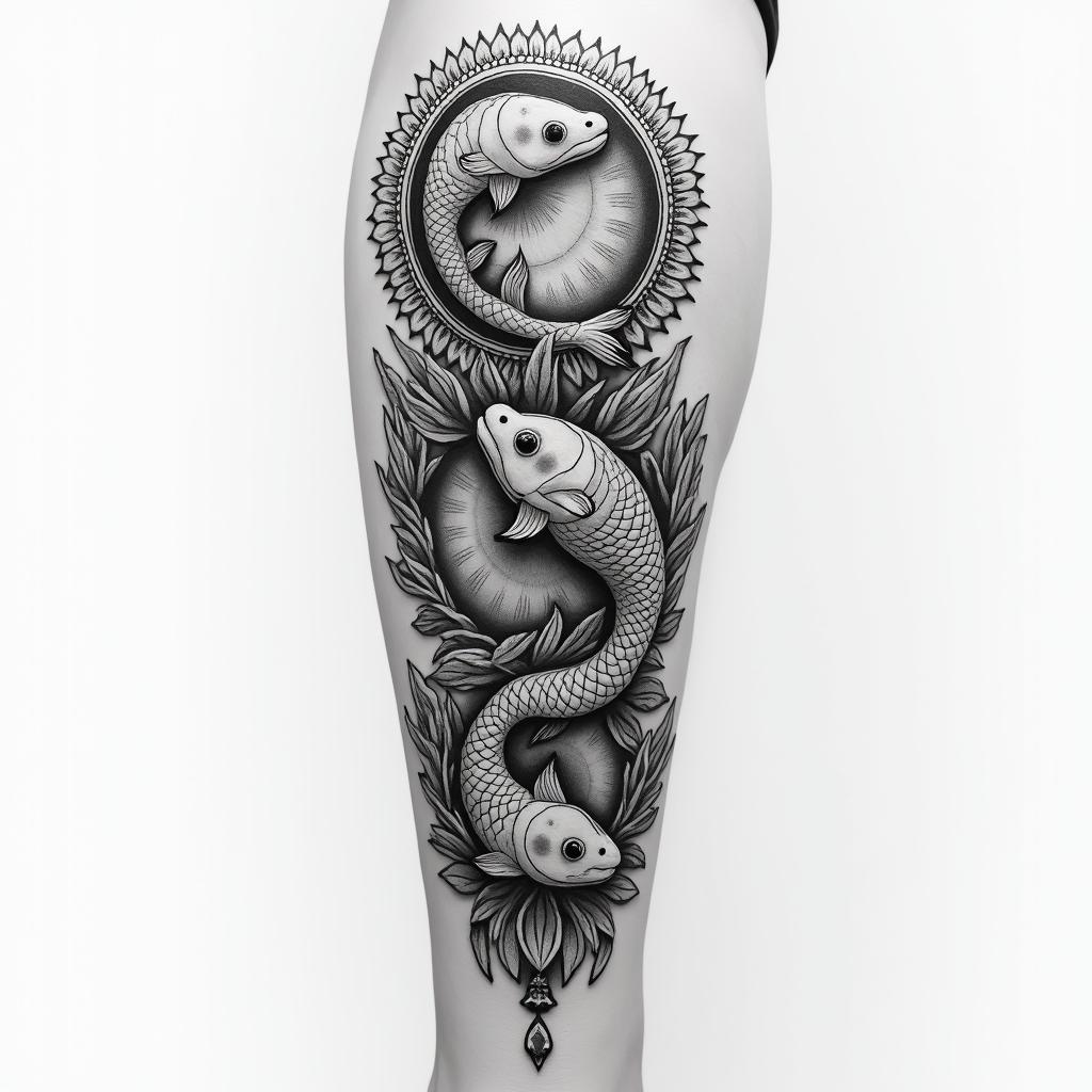 I want a full sleeve tattoo with 3 zodiac sign, Libra, Pisces  and Gemini.in realism tattoo style, featuring a highly detailed, lifelike, capturing every detail, photorealistic, ultra realistic, intricate shading, smooth and sharp,  