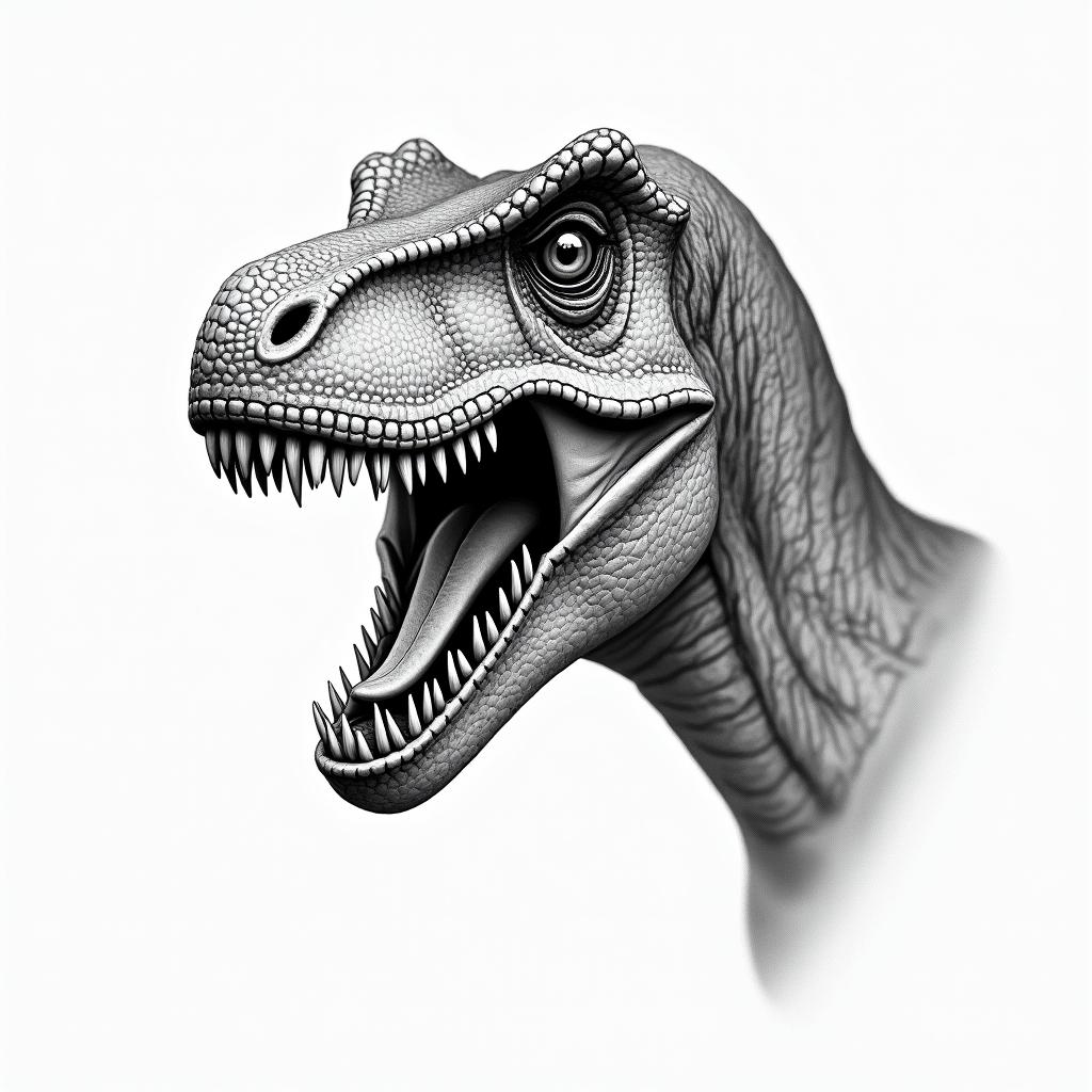 Velociraptorin realism tattoo style, featuring a highly detailed, lifelike, capturing every detail, photorealistic, ultra realistic, intricate shading, smooth and sharp,   - Variation 4