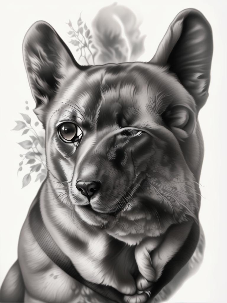 A highly detailed and lifelike composition, tattoo art, realism style, ultra-high resolution, smooth gradients and intricate textures, monochromatic black-and-gray tones, diffused soft lighting for natural depth.undefined - Variation 79