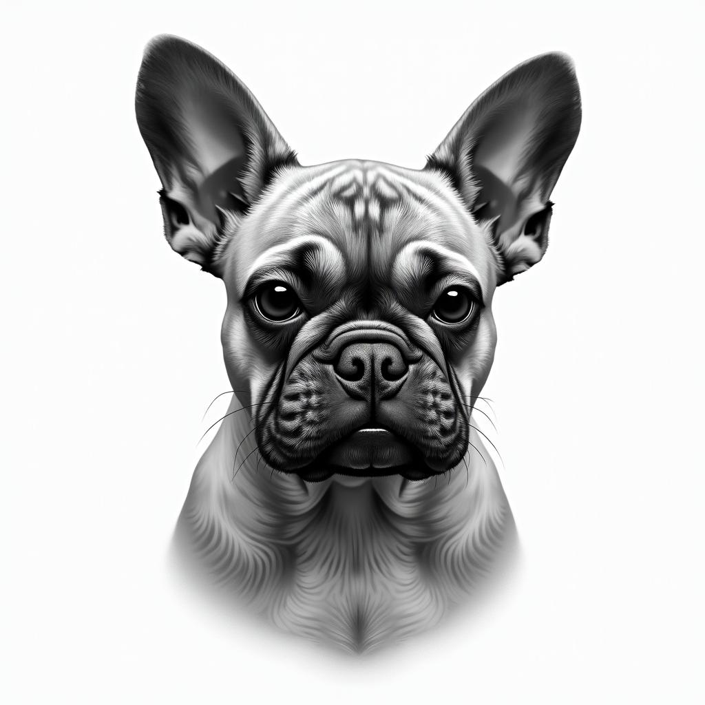 French bulldoghigly detailed tattoo - Variation 2