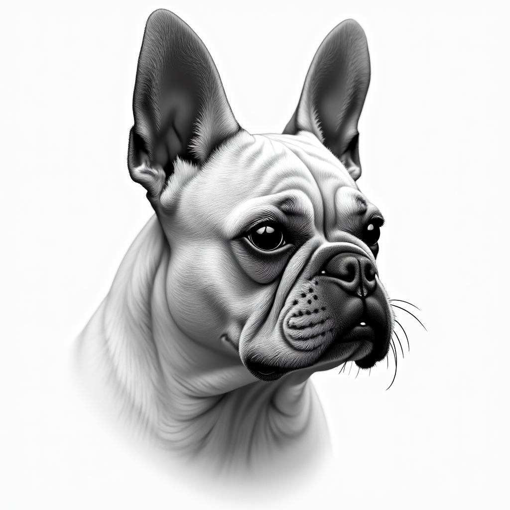 French bulldoghigly detailed tattoo - Variation 4