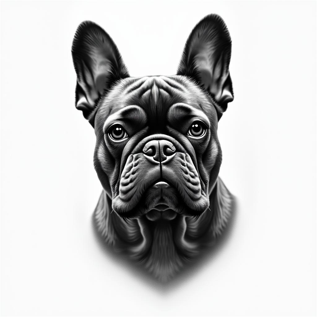 French bulldoghigly detailed tattoo