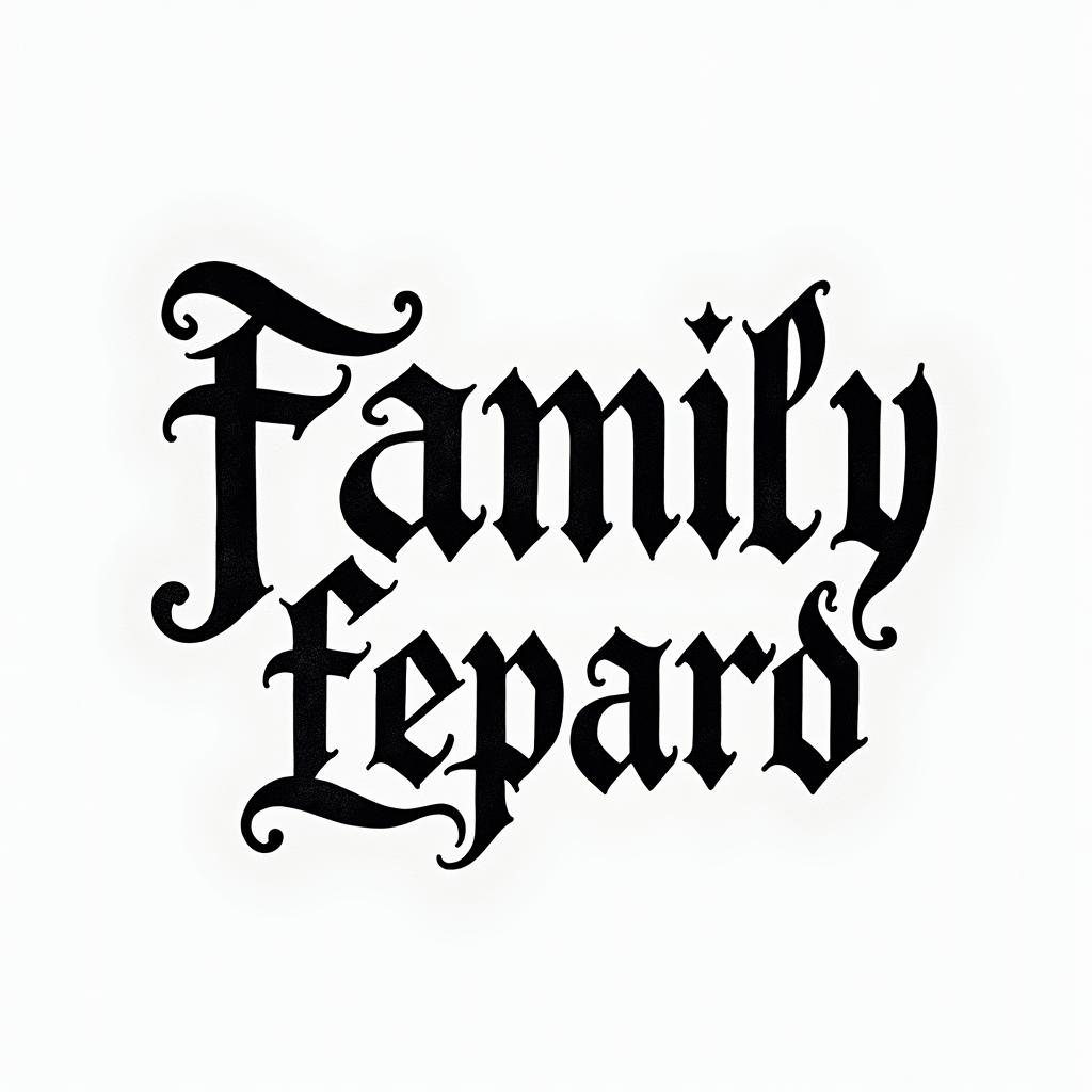 Family Myron Elyanatext-based tattoo, gothic font ultra-realistic, perfectly placed, high-quality font design, photo-realistic shading, 8k, high quality, finely detailed typography - Variation 3