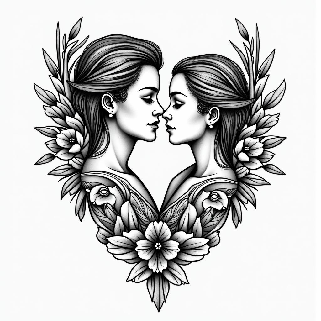 My name is Cristina and my partener is Ramses we have been trough a lot on our relationship - I have moved abroad but we always came back to each otherin ornamental tattoo style, featuring intricate symmetrical patterns and floral designs, showcasing highly detailed line work and geometric shapes, creating a sense of elegance and balance