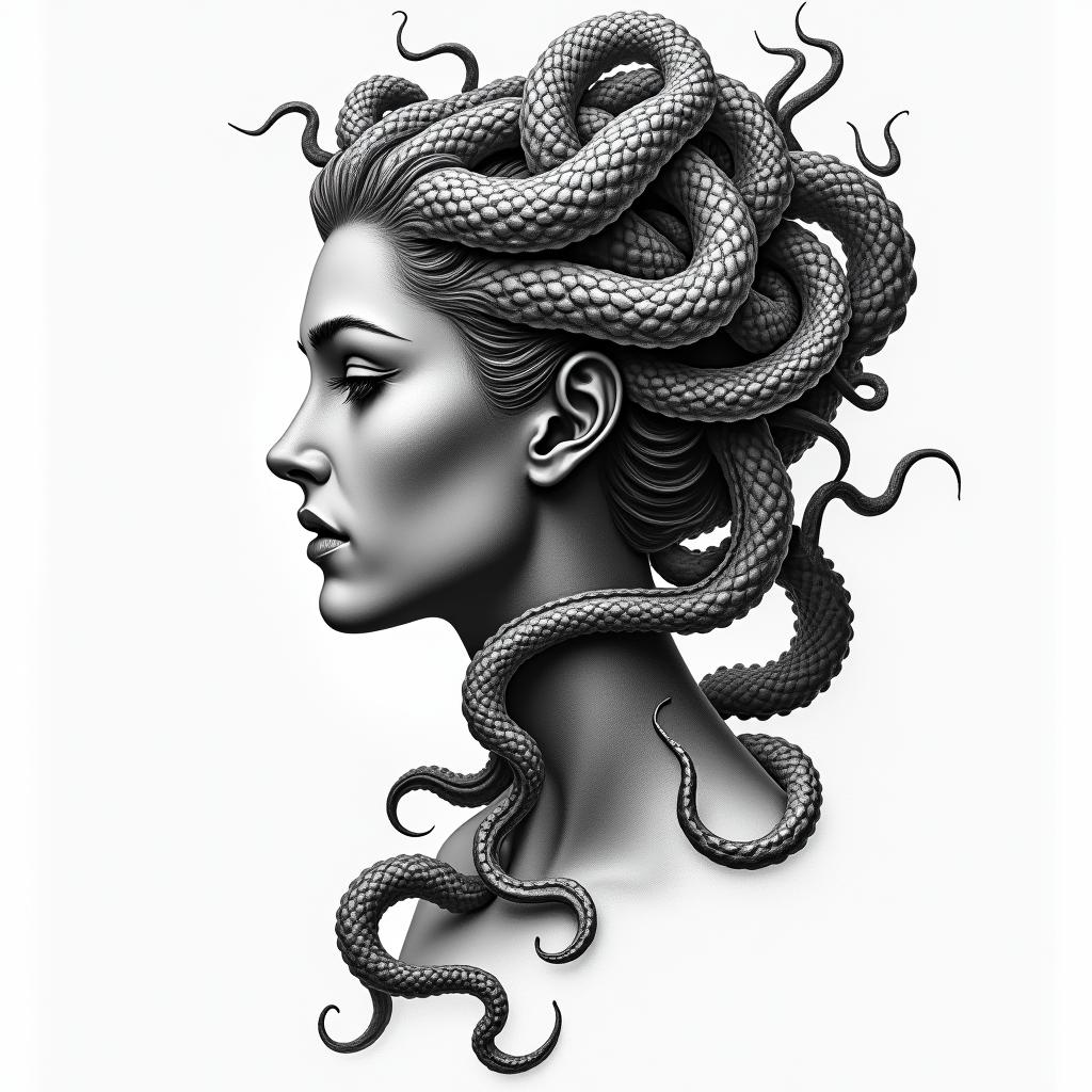 medusahigly detailed tattoo - Variation 16