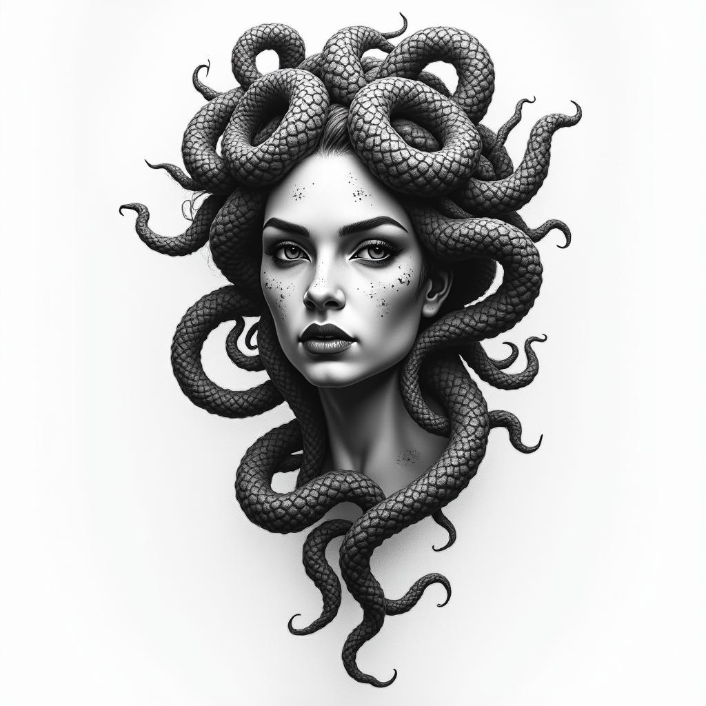 medusahigly detailed tattoo - Variation 15
