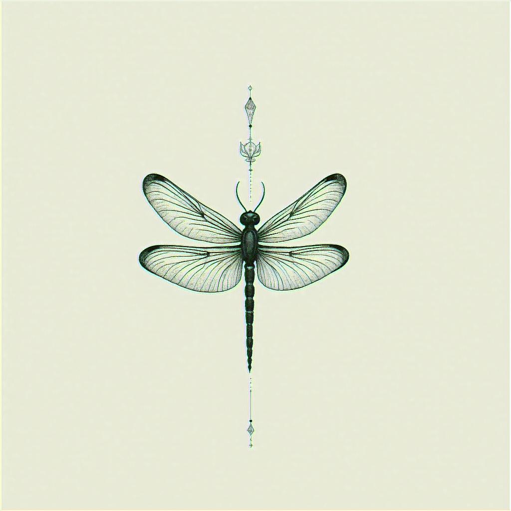 A delicate and subtle tattoo design featuring four dragonflies flying gracefully, representing strength and perseverance, inspired by a meaningful phrase from a grandfather. The dragonflies should have elegant lines and a soft color palette, capturing a sense of freedom and connection to cherished memories.higly detailed tattoo - Variation 4