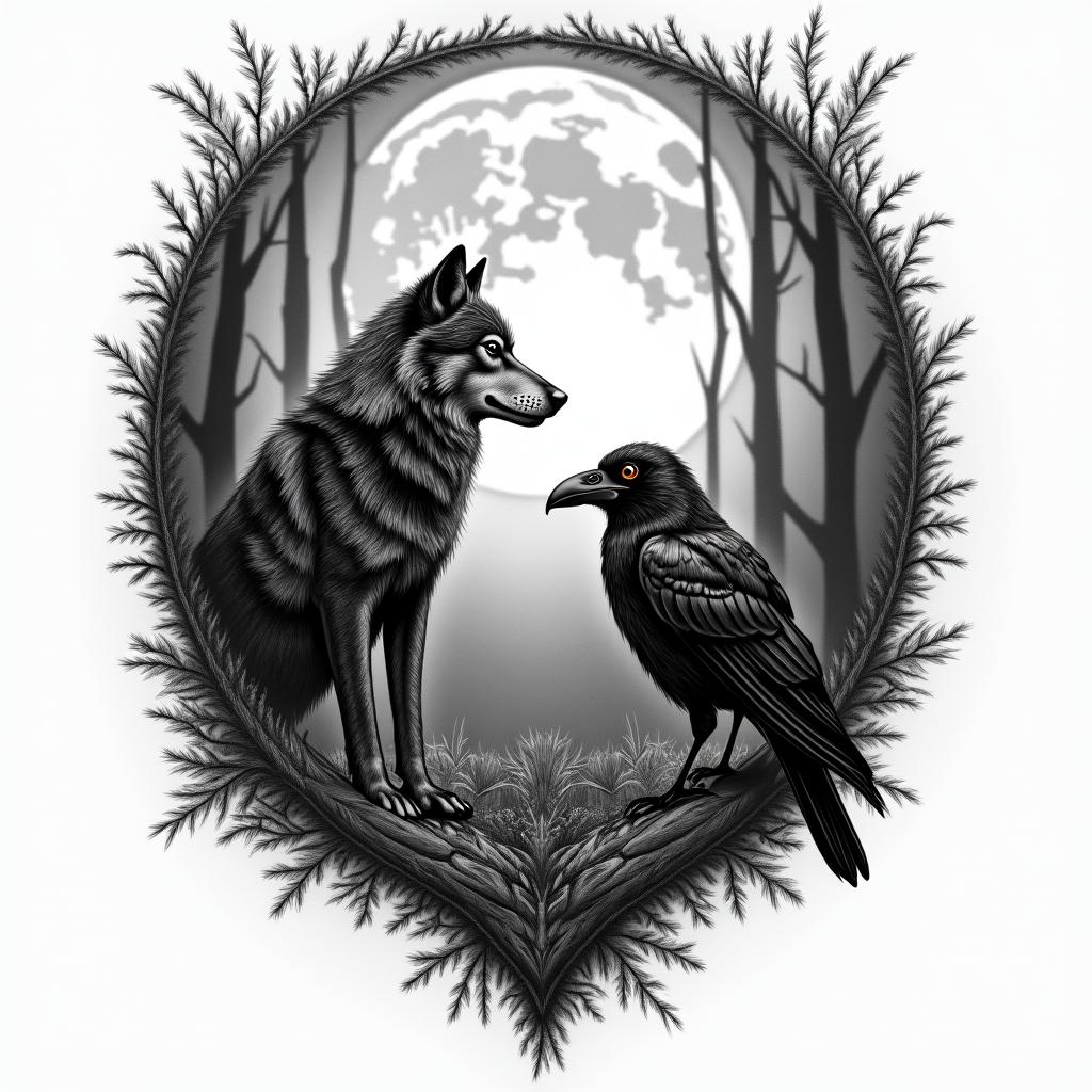 Wolf tattoo design