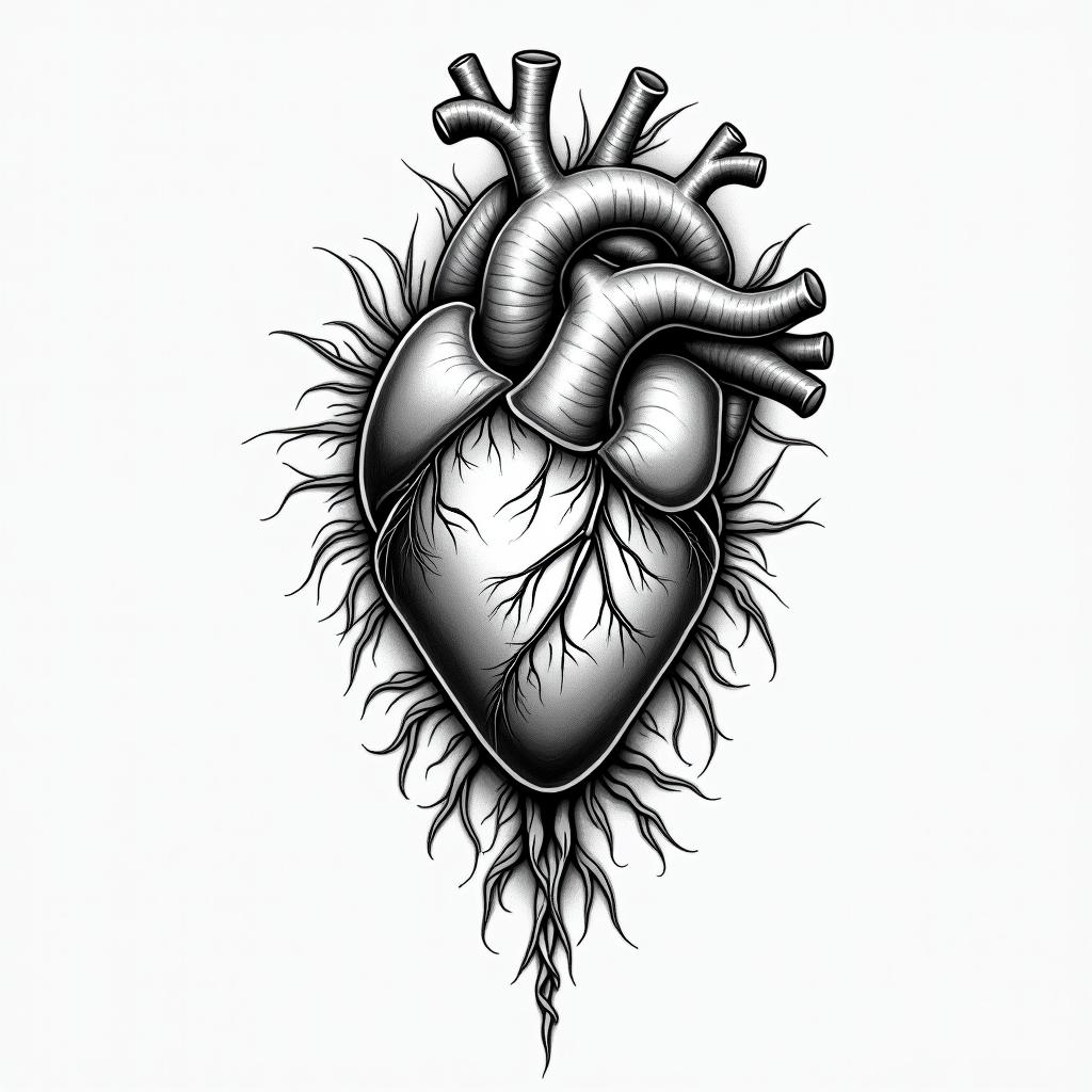 Arm heart tattooshigly detailed tattoo - Variation 2