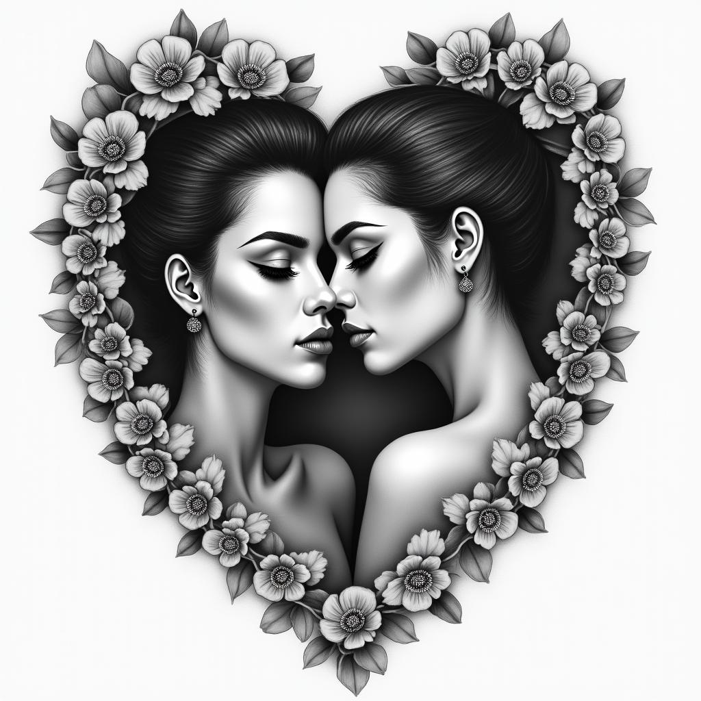 Gemini Graciela lovein realism tattoo style, featuring a highly detailed, lifelike, capturing every detail, photorealistic, ultra realistic, intricate shading, smooth and sharp,   - Variation 2