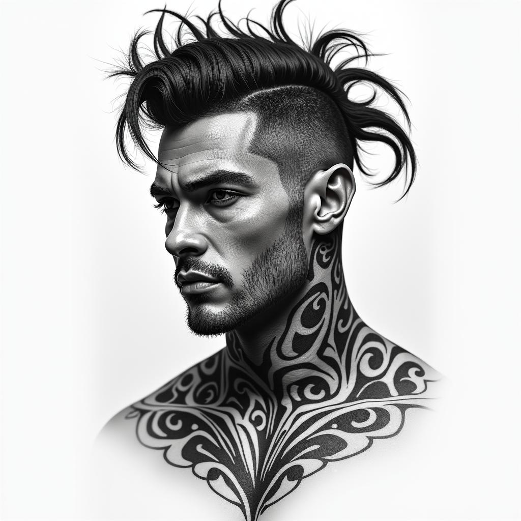 Ysrrael Zurita, Scorpio, Guanaoe Valleyin portrait tattoo style, featuring a highly realistic and detailed depiction
