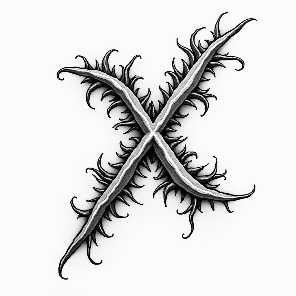 Name Ximena with outer shade fonthigly detailed tattoo - Variation 4