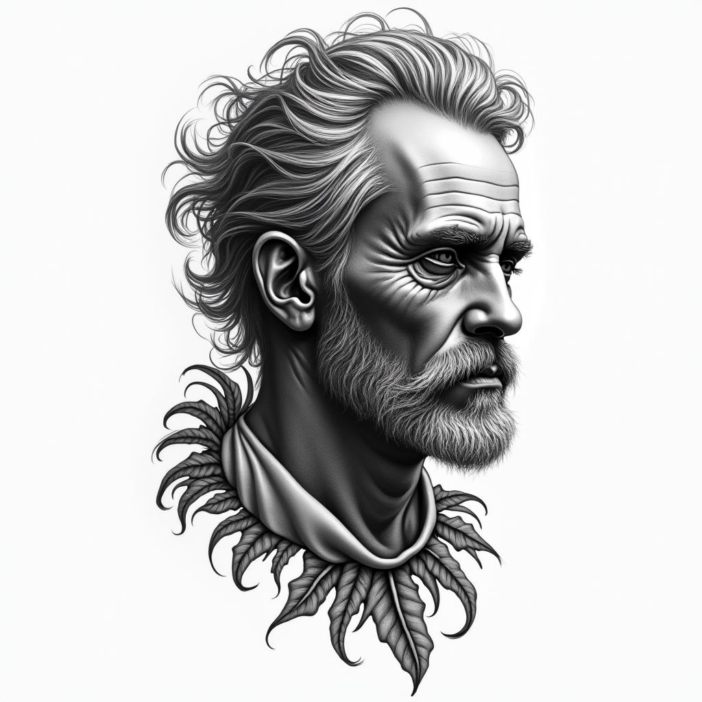 Death of my fatherin bohemian style tattoo, 8k - Variation 3