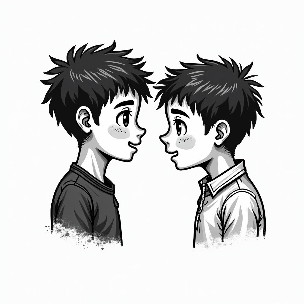 Sons boys, Joca and Guiin 8-bit tattoo style, minimalistic pixel style tattoo, pixel art with simplified shapes and retro gaming visuals, inspired by 8-bit pixel based detailing - Variation 3