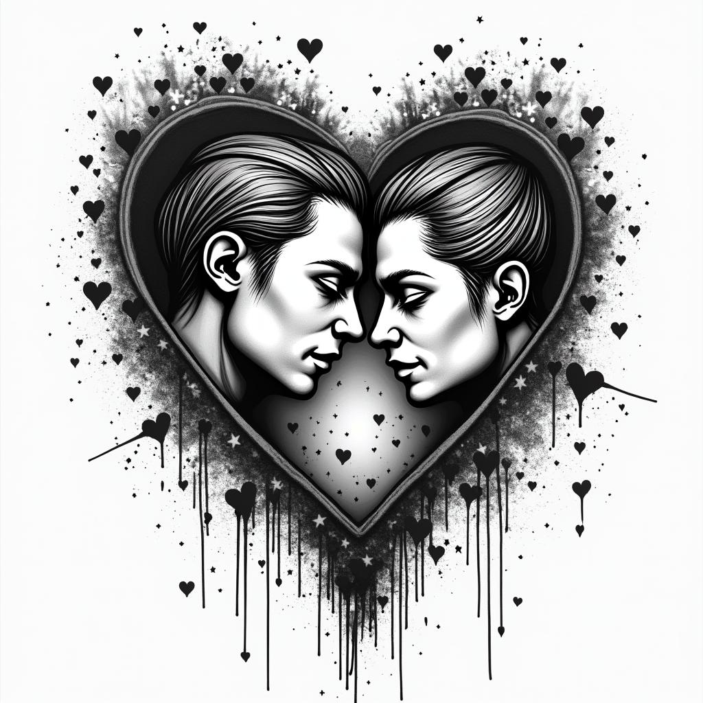 Chris capricorn father wife hardy honestin graffiti style tattoo, featuring bold and dynamic street art elements, spray-paint texture with exaggerated lines and expressive, chaotic brushstrokes, intricate lettering incorporated with graffiti tags, symbols like hearts, stars, and wings - Variation 3