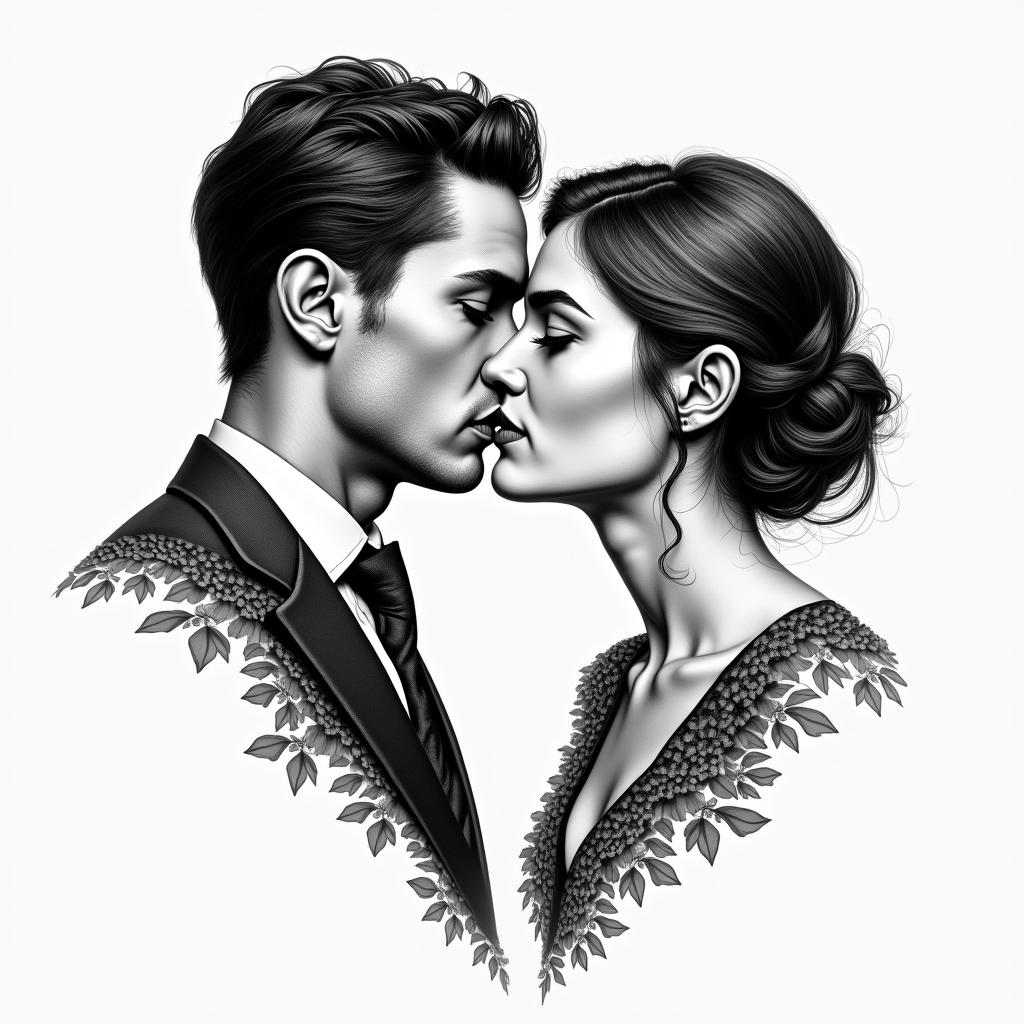 Couple tattoo Eliot Betza lovehigly detailed tattoo - Variation 2