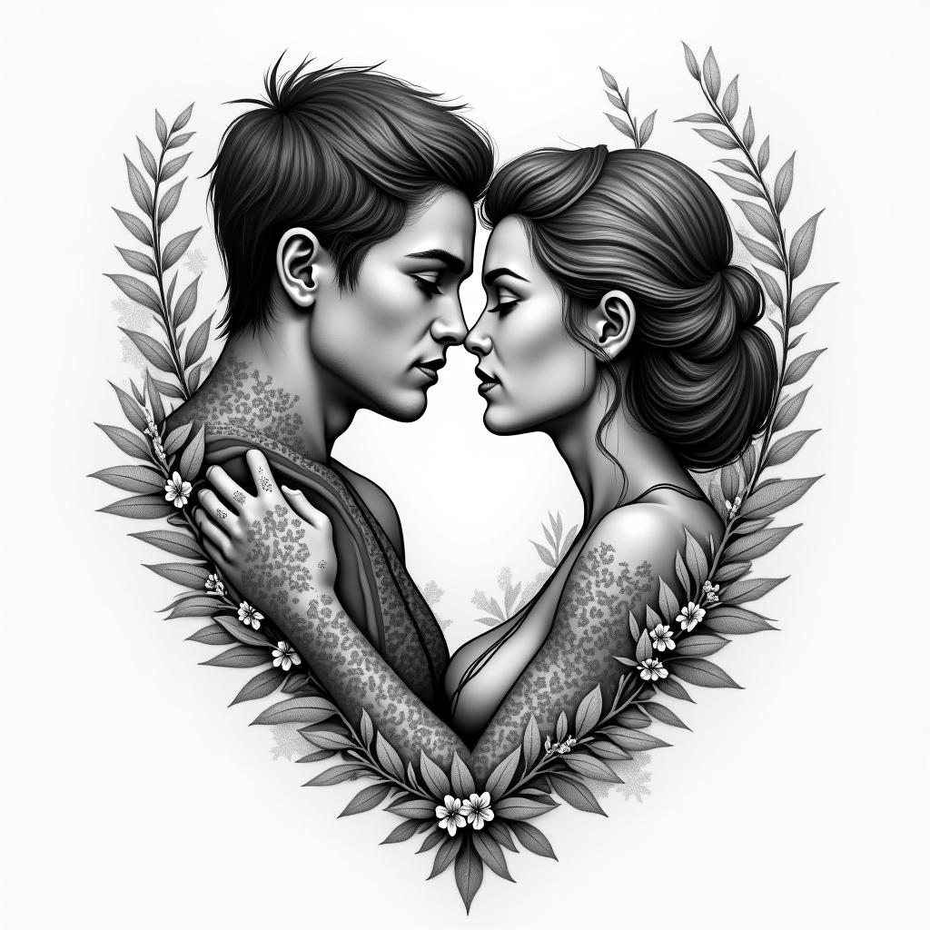Couple tattoo Eliot Betza lovehigly detailed tattoo - Variation 4