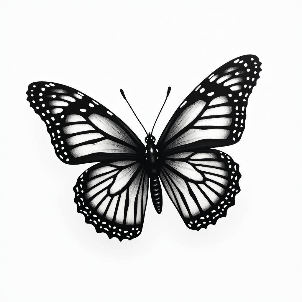 Butterfly with intricate wing patternshigly detailed tattoo - Variation 14