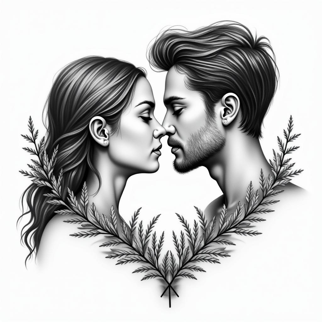 So I want a tattoo that combines two names, Carole and Anthony. The date of our meeting should be inscribed on July 28, as well as the date of our first kiss on September 3. It should be a symbol of eternal love. Blah blah blah. With a background of a natural landscape. Surprise me baby, make me dream.higly detailed tattoo - Variation 8