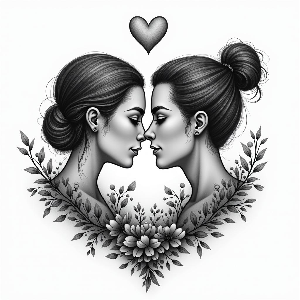 So I want a tattoo that combines two names, Carole and Anthony. The date of our meeting should be inscribed on July 28, as well as the date of our first kiss on September 3. It should be a symbol of eternal love. Blah blah blah. With a background of a natural landscape. Surprise me baby, make me dream.higly detailed tattoo - Variation 5