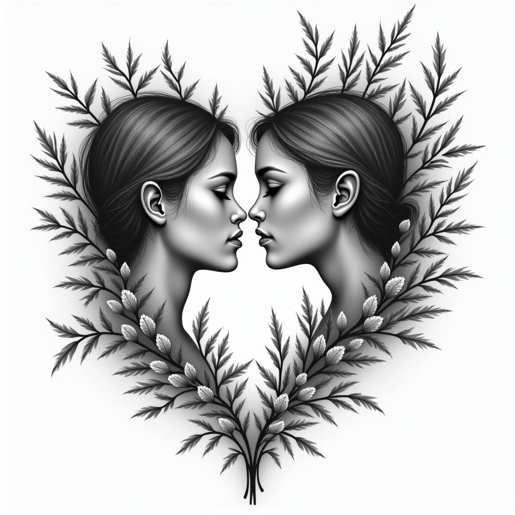 So I want a tattoo that combines two names, Carole and Anthony. The date of our meeting should be inscribed on July 28, as well as the date of our first kiss on September 3. It should be a symbol of eternal love. Blah blah blah. With a background of a natural landscape. Surprise me baby, make me dream.higly detailed tattoo - Variation 6