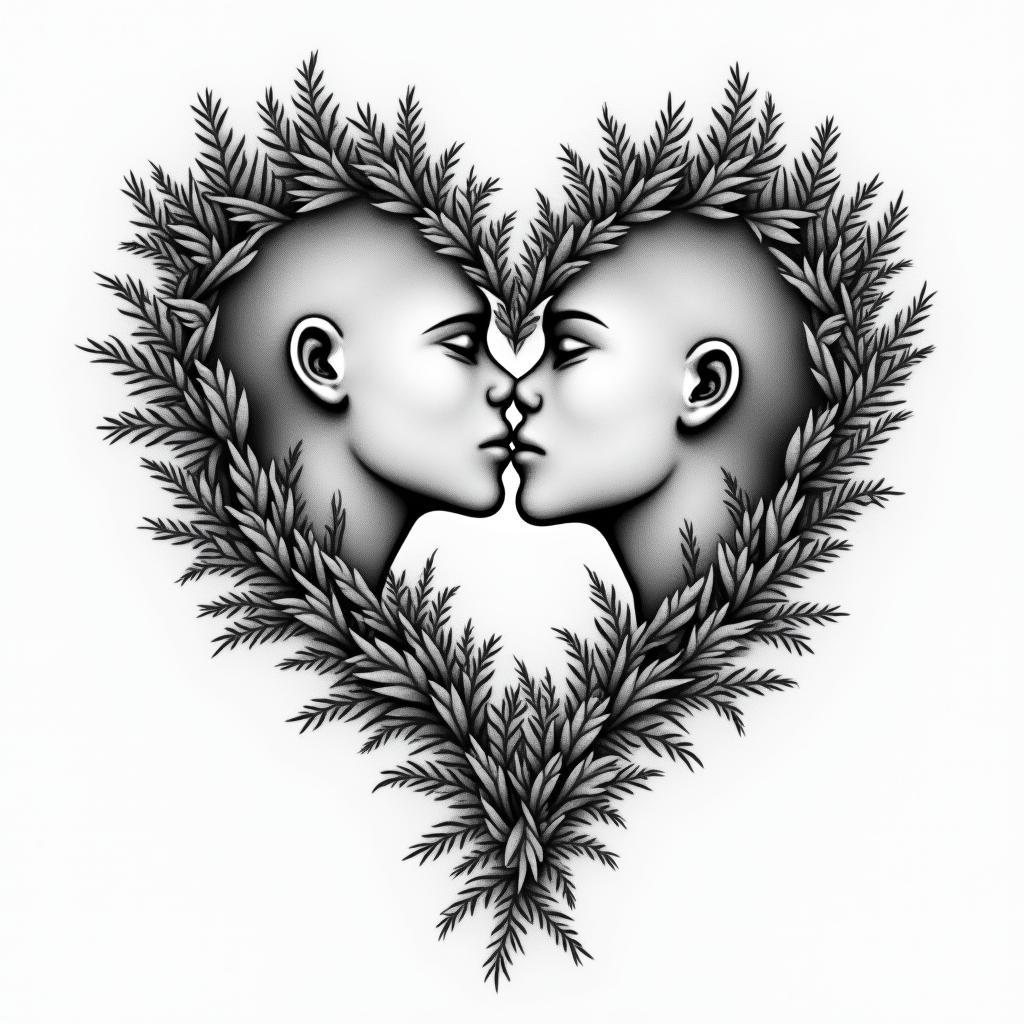 So I want a tattoo that combines two names, Carole and Anthony. The date of our meeting should be inscribed on July 28, as well as the date of our first kiss on September 3. It should be a symbol of eternal love. Blah blah blah. With a background of a natural landscape. Surprise me baby, make me dream.higly detailed tattoo - Variation 7