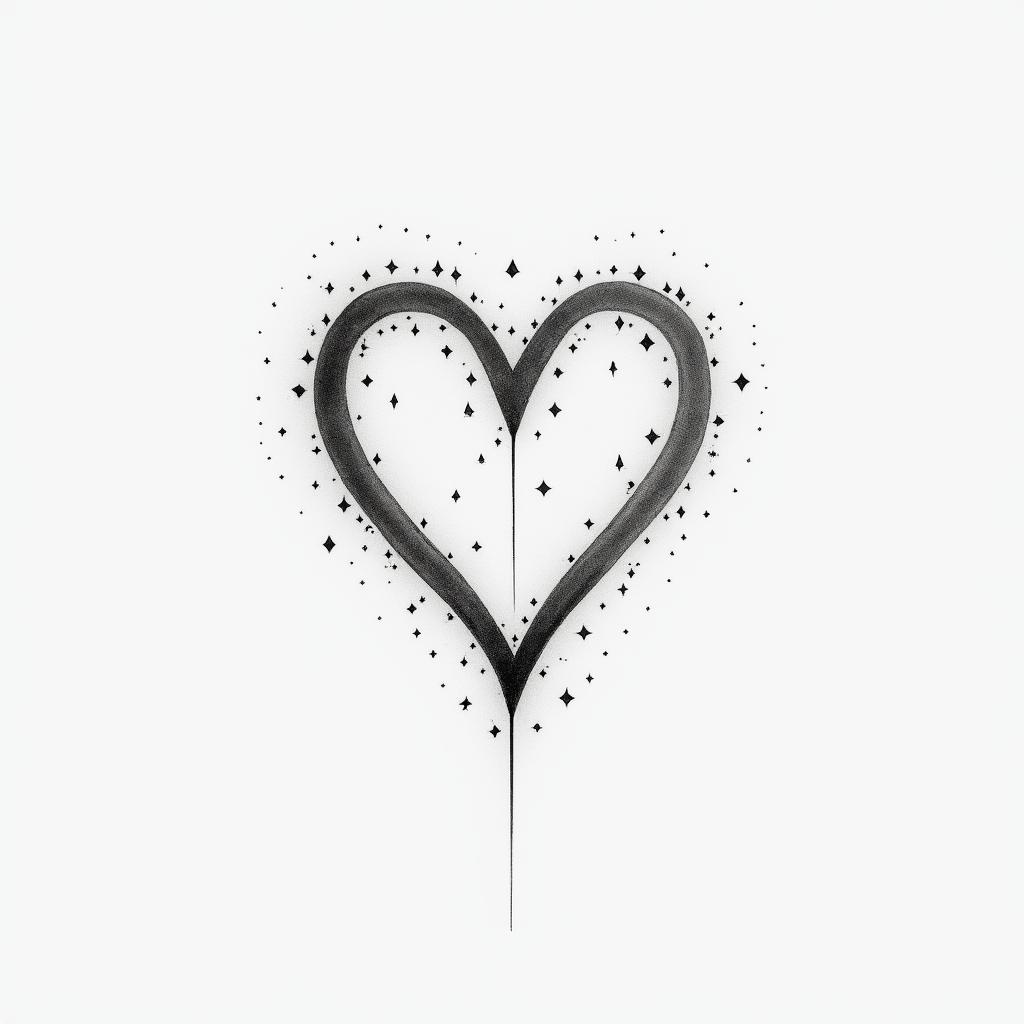 Eliot Betza love loyalty passionin minimalist style tattoo, featuring simple shapes and fine lines, with minimal shading and details, tiny triangles, creating a sense of balance and harmony - Variation 4