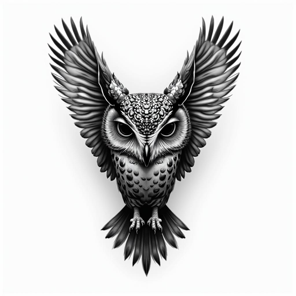 Owlhigly detailed tattoo - Variation 3