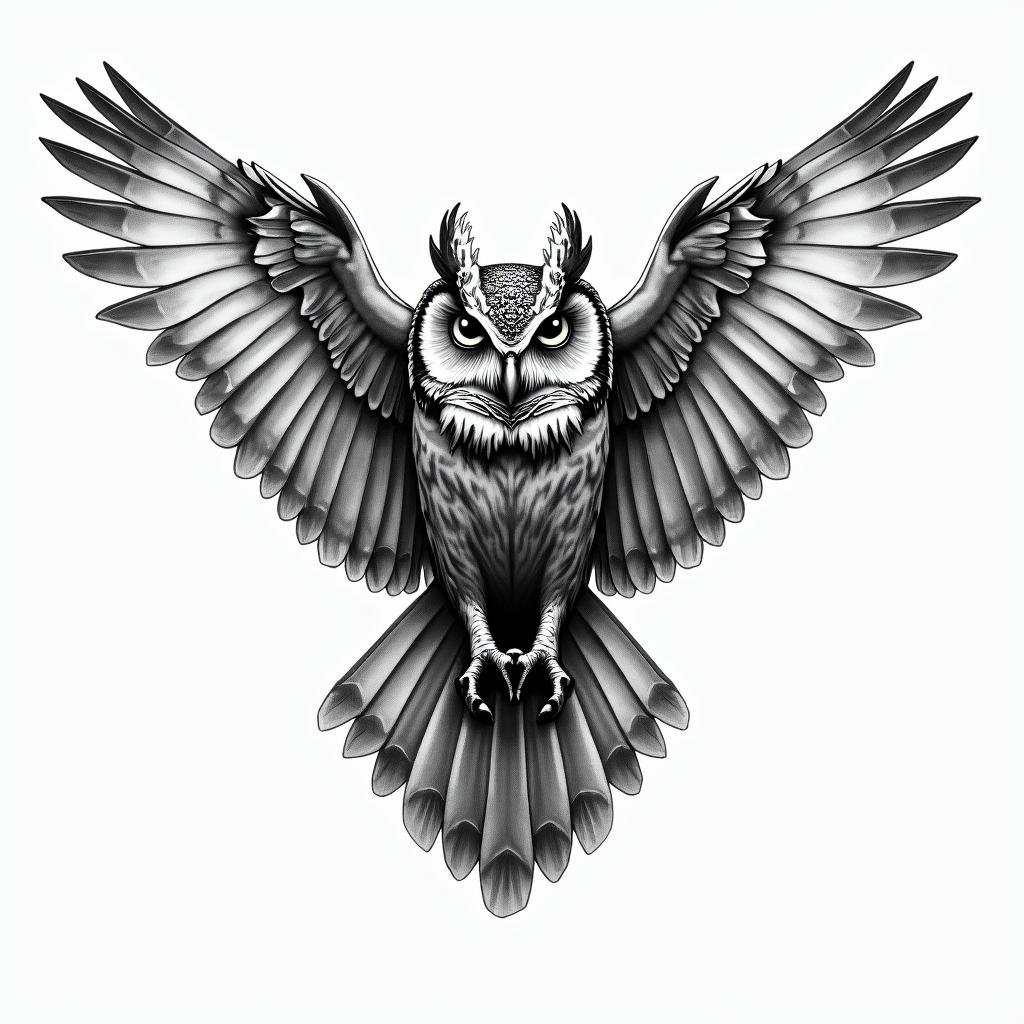 Owlhigly detailed tattoo - Variation 4
