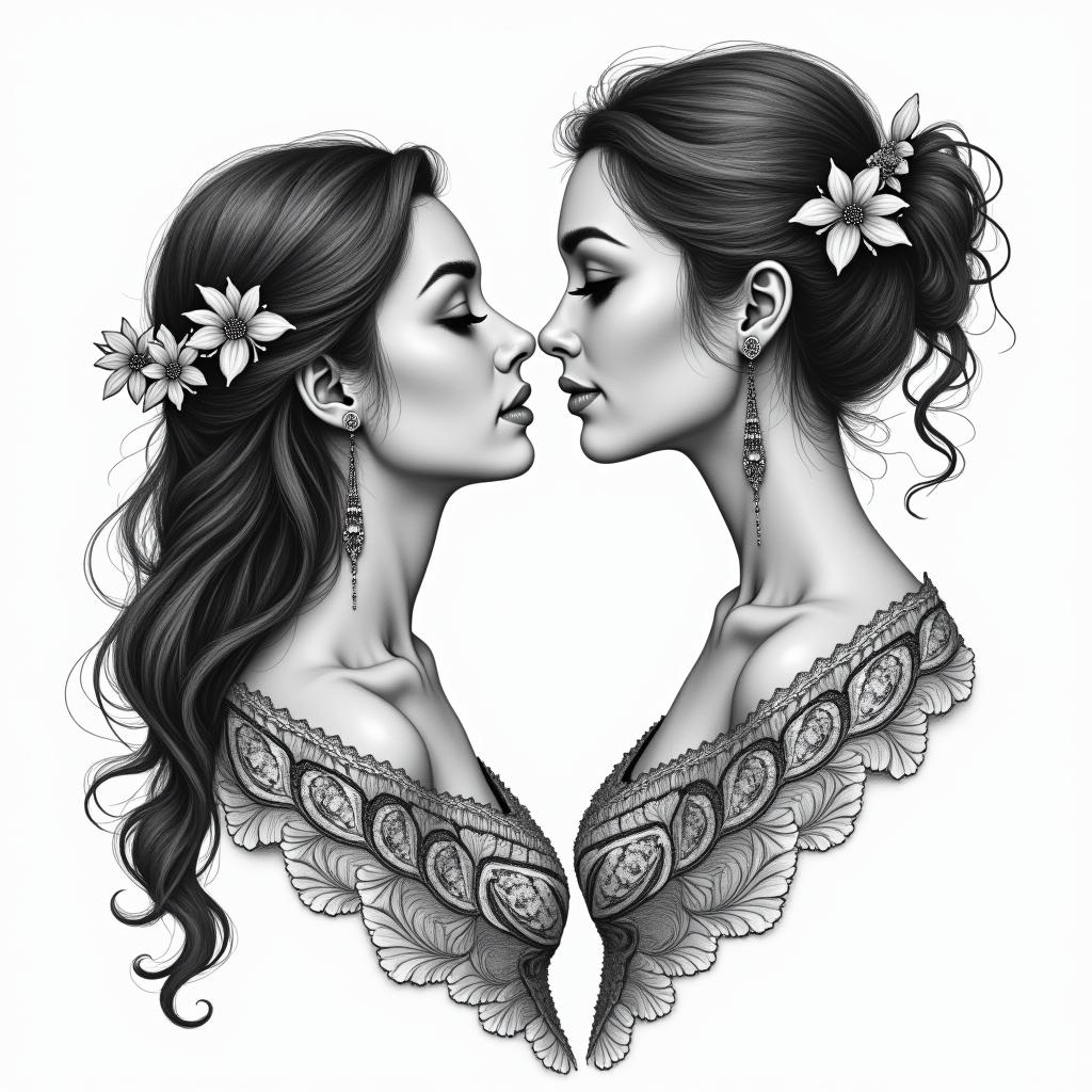 Camila and Patricia, infinite, love.in bohemian style tattoo, 8k