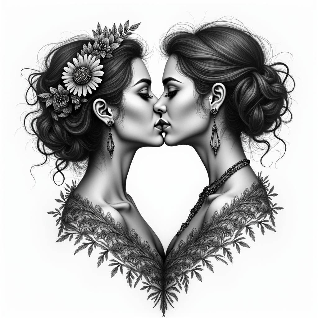 Camila and Patricia, infinite, love.in bohemian style tattoo, 8k - Variation 3