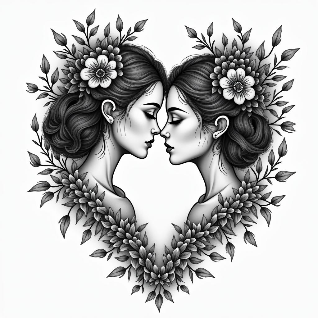 Camila and Patricia, infinite, love.in bohemian style tattoo, 8k - Variation 2