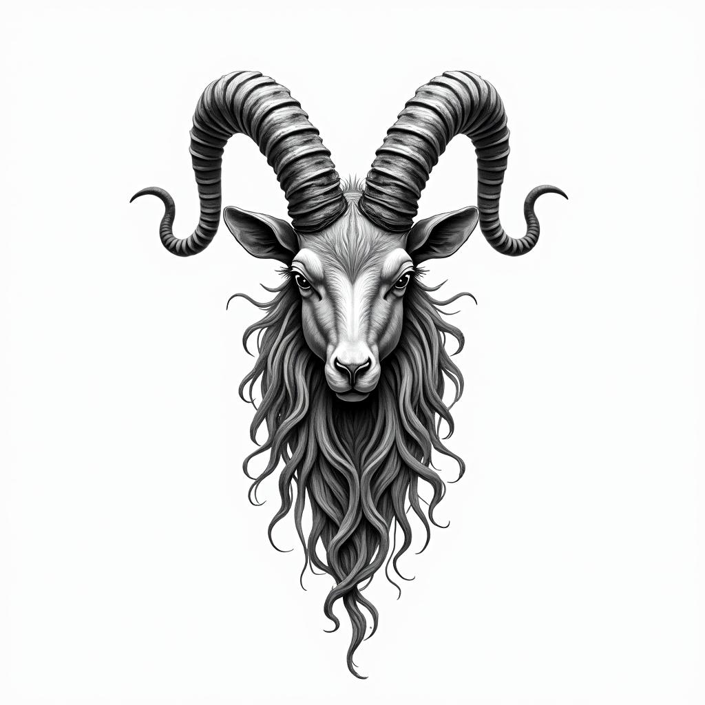 Capricornhigly detailed tattoo - Variation 3