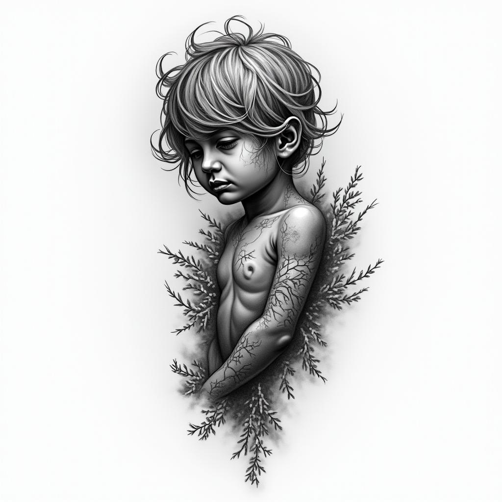 Anaël Poisson Family Patiencehigly detailed tattoo